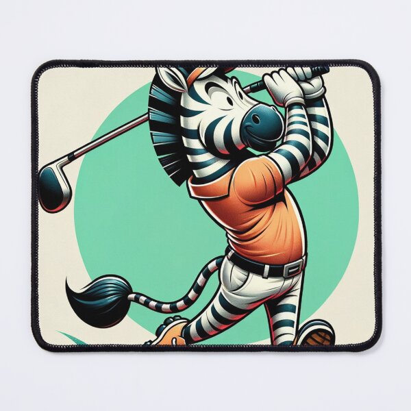 Item preview, Cartoon Zebra Swinging a Golf Club designed and sold by Zestpond.