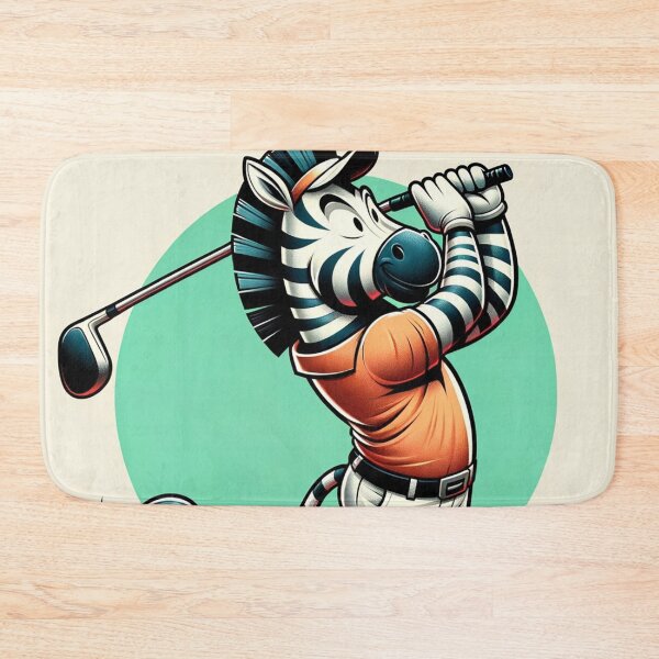 Item preview, Cartoon Zebra Swinging a Golf Club designed and sold by Zestpond.