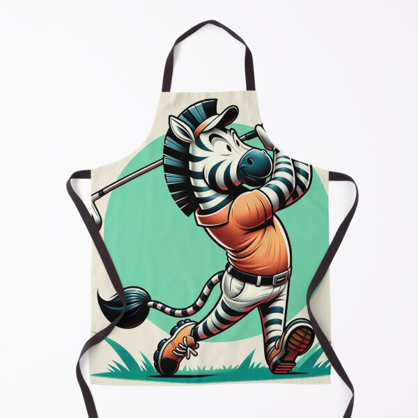 Item preview, Cartoon Zebra Swinging a Golf Club designed and sold by Zestpond.