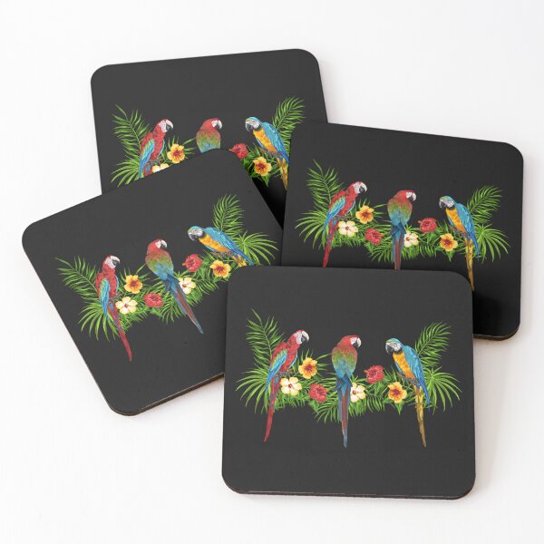 Item preview, Parrot in tropical flowers. Summer beach party. designed and sold by Isadesignart.