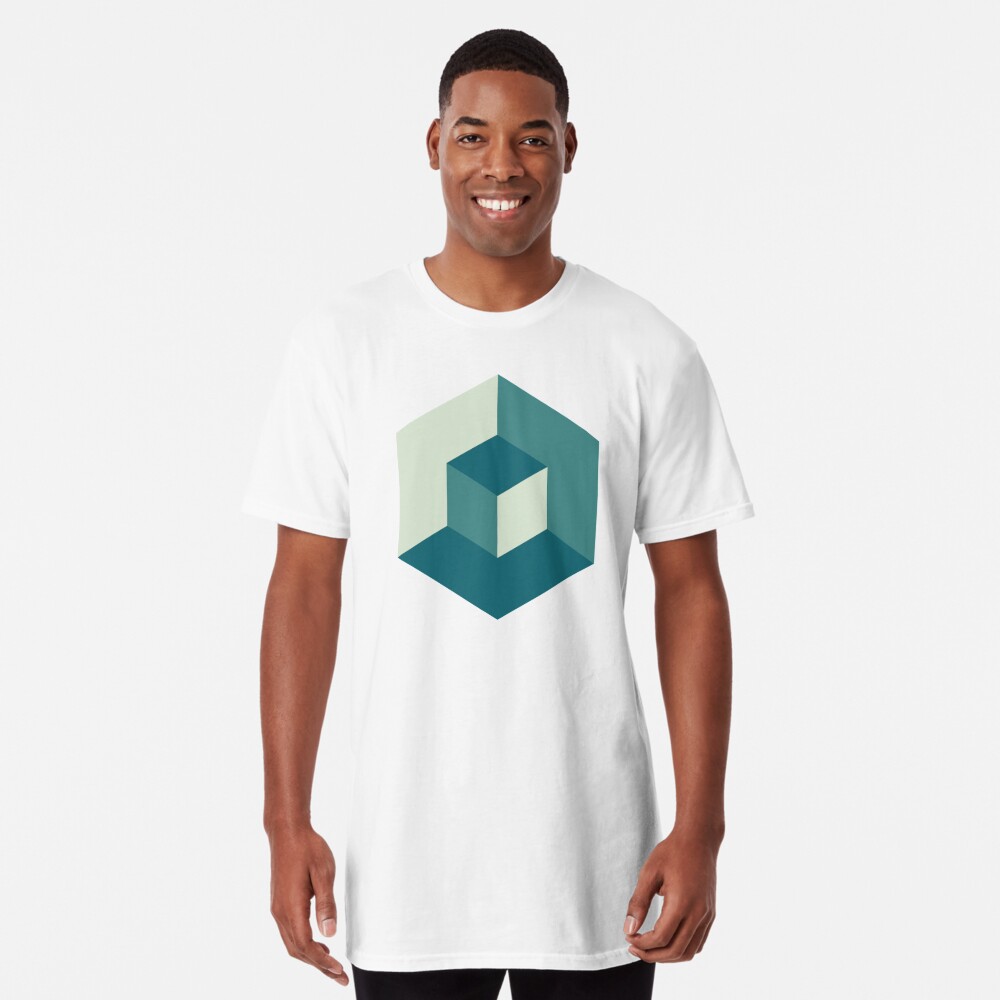 Men's T-shirt with a 3D hexagon effect