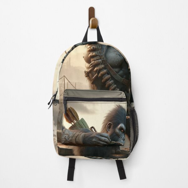 Item preview, Post Apocalyptic Gorilla Warrior Shooting a Bow and Arrow designed and sold by Zestpond.
