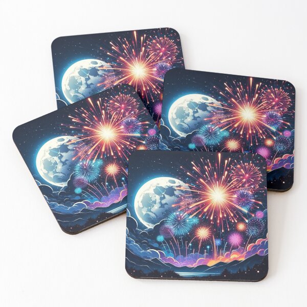 Item preview, Full moon and fireworks. designed and sold by growing-mom.