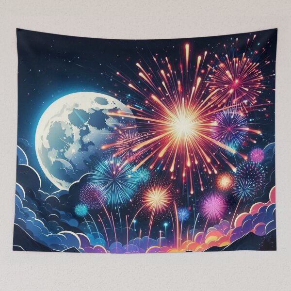 Item preview, Full moon and fireworks. designed and sold by growing-mom.