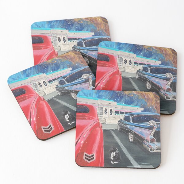 Item preview, Hot-Rod Vinny, Cat Opossum Classic Cars Painting designed and sold by Joyful Chaos Art.