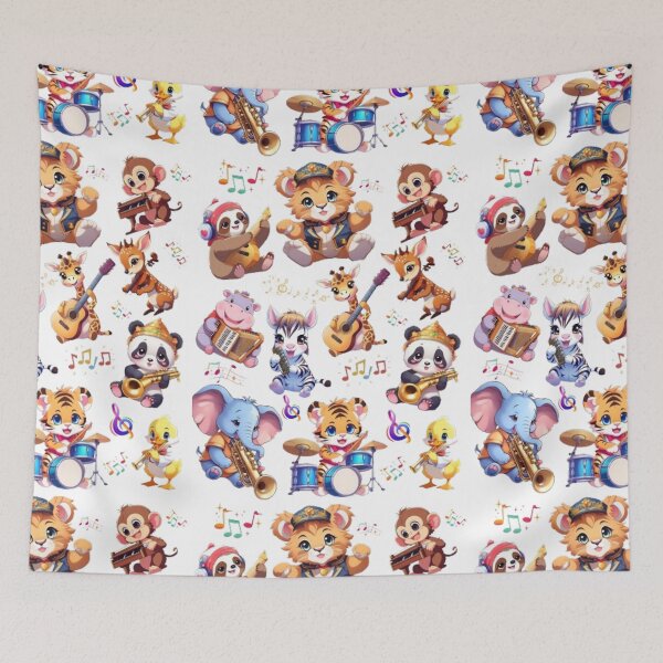 Item preview,  Cute baby animals playing with instruments  designed and sold by sweetiejojo.