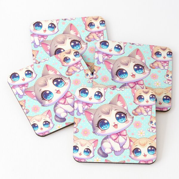 Item preview, Charming Blue-Eyed Kittens with Bows designed and sold by inkArtistryfine.