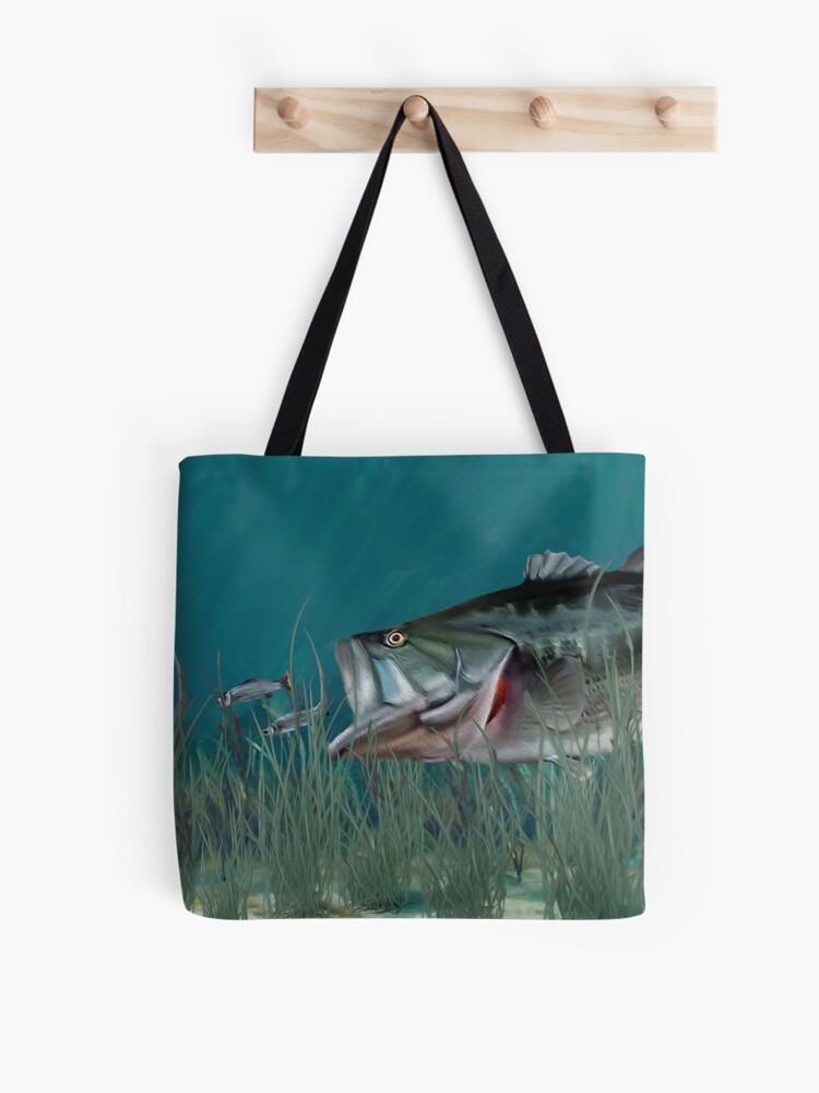 Largemouth Bass Chasing Minnows | Tote Bag