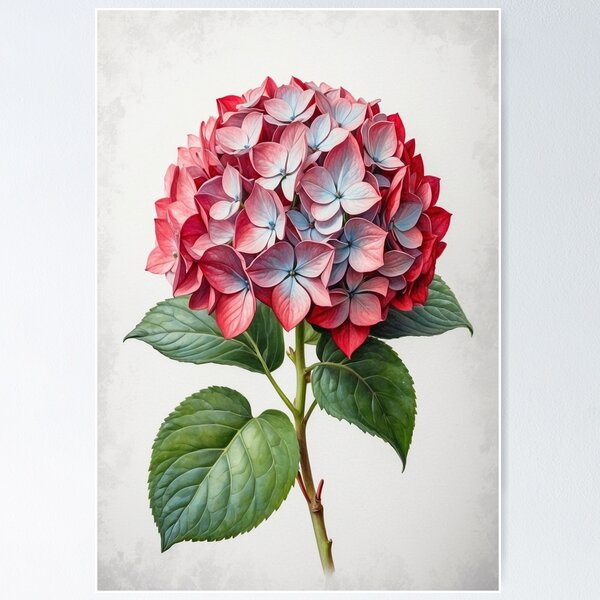 Item preview, Red and Light Gray Hydrangea designed and sold by Planthem.