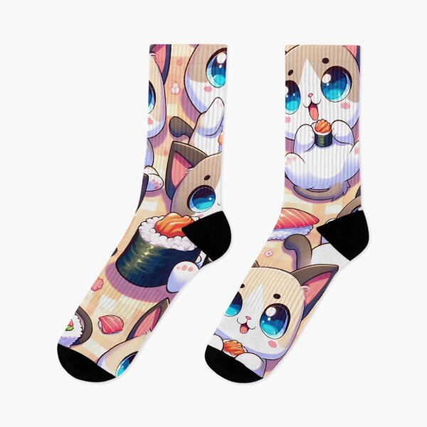 Item preview, Kawaii Sushi Cats Delight Pattern designed and sold by inkArtistryfine.