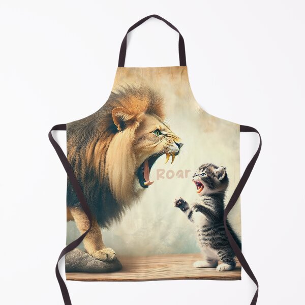 Item preview, Roaring Courage: Lion and Kitten Standoff designed and sold by inkArtistryfine.