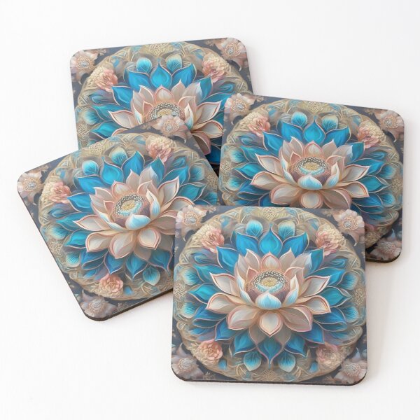 Artikelvorschau,  Blaues Lotusblumen-Mandala entworfen und verkauft von Tamas Das.