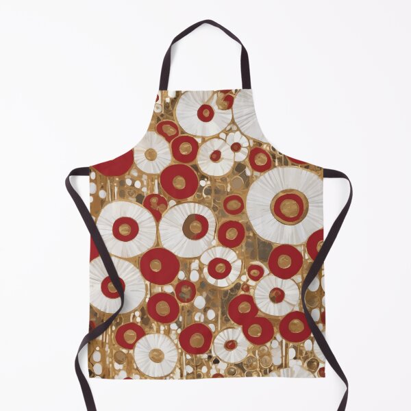 Item preview, Gustav Klimt Red White Gold Abstract Flower Garden  designed and sold by Vicky Brago-Mitchell®.