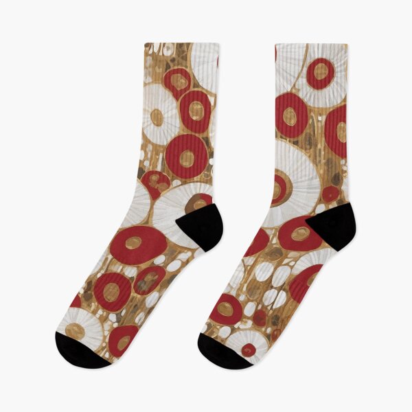 Item preview, Gustav Klimt - Jardín de flores abstracto en rojo, blanco y dorado designed and sold by Vicky Brago-Mitchell®.