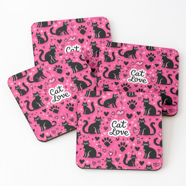 Item preview, Charming Cat Love Pattern designed and sold by inkArtistryfine.