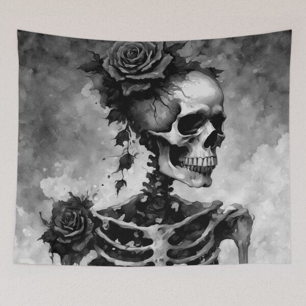 Item preview, Gothic Skeleton with Black Roses designed and sold by cr6zym1nd.
