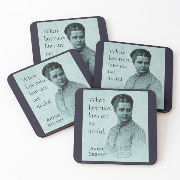 Item preview, Annie Besant portrait and quote: Where love rules, laws are not needed. designed and sold by artbleed.