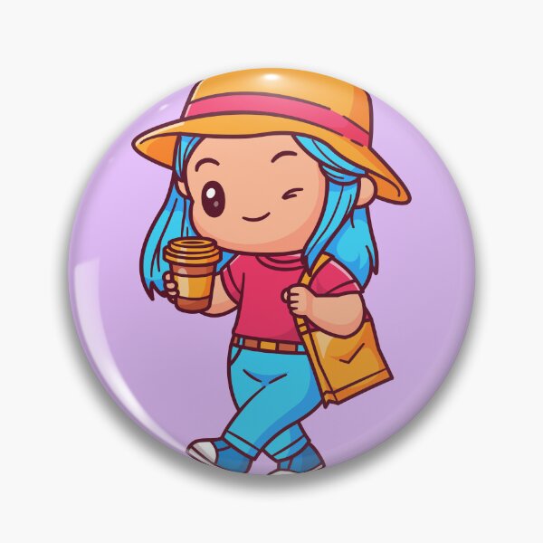 Item preview, Coffee Stroll: Cute Girl with Coffee and Bag Cartoon Vector Icon designed and sold by hjian8219.