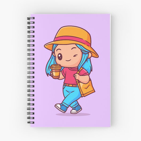 Item preview, Coffee Stroll: Cute Girl with Coffee and Bag Cartoon Vector Icon designed and sold by hjian8219.