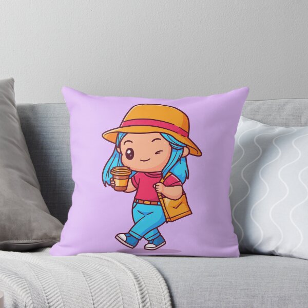Item preview, Coffee Stroll: Cute Girl with Coffee and Bag Cartoon Vector Icon designed and sold by hjian8219.