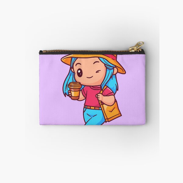 Item preview, Coffee Stroll: Cute Girl with Coffee and Bag Cartoon Vector Icon designed and sold by hjian8219.