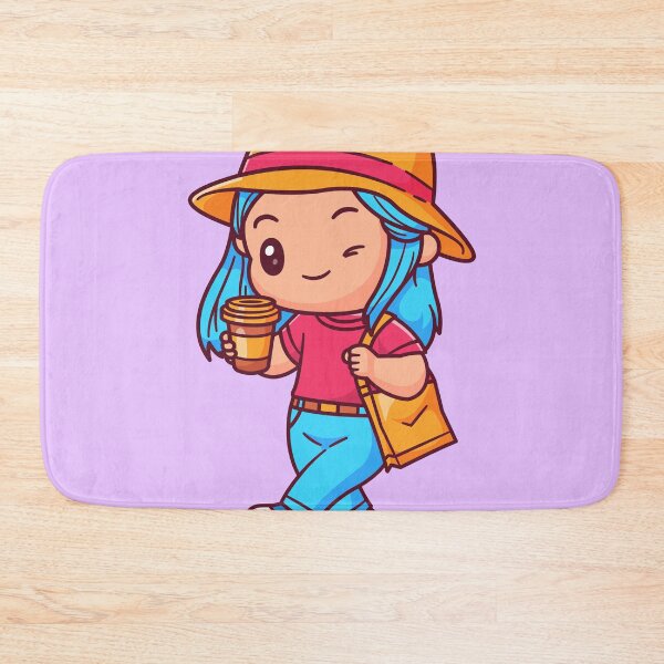 Item preview, Coffee Stroll: Cute Girl with Coffee and Bag Cartoon Vector Icon designed and sold by hjian8219.