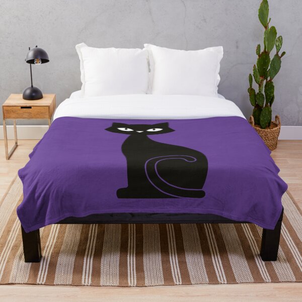 Item preview, Black Cat Purple Background designed and sold by TenebrousRose.