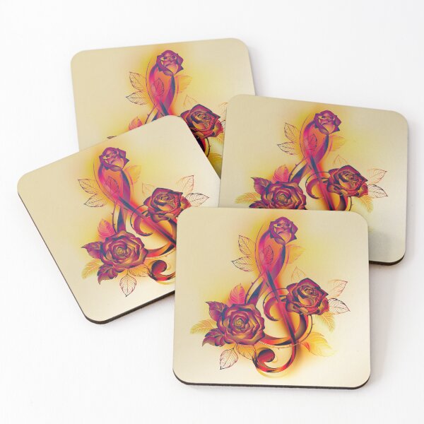 Item preview, floral treble clef designed and sold by Artbellachi.