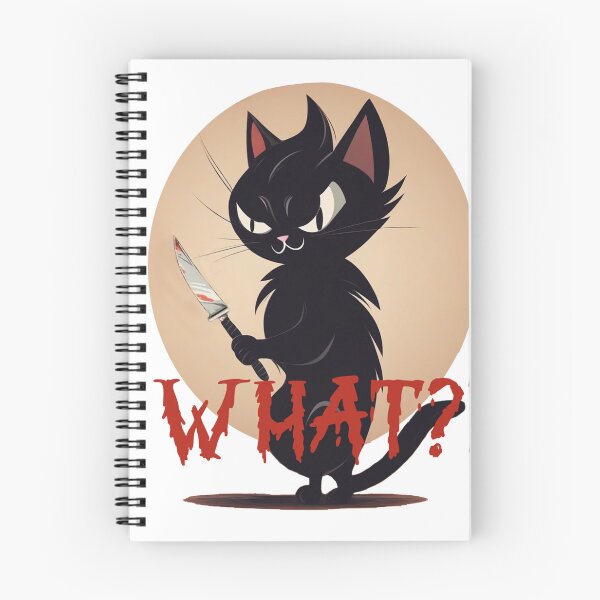 Item preview, Cat What? Funny Black Cat Shirt, Murderous Cat With Knife T-Shirt designed and sold by olympe-store.
