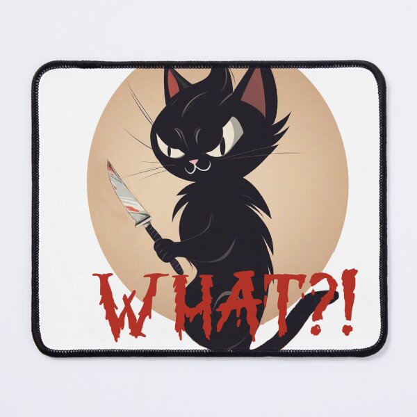 Item preview, Cat What? Funny Black Cat Shirt, Murderous Cat With Knife T-Shirt designed and sold by olympe-store.