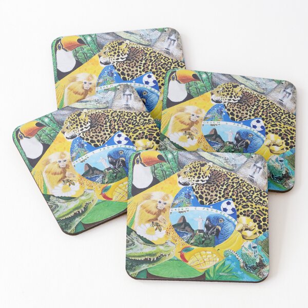 Item preview, Animals in Brazilian flag designed and sold by Marcia  Shiono.