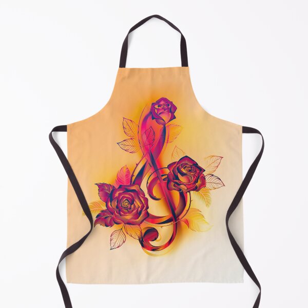 Item preview, Orange floral treble clef designed and sold by Artbellachi.