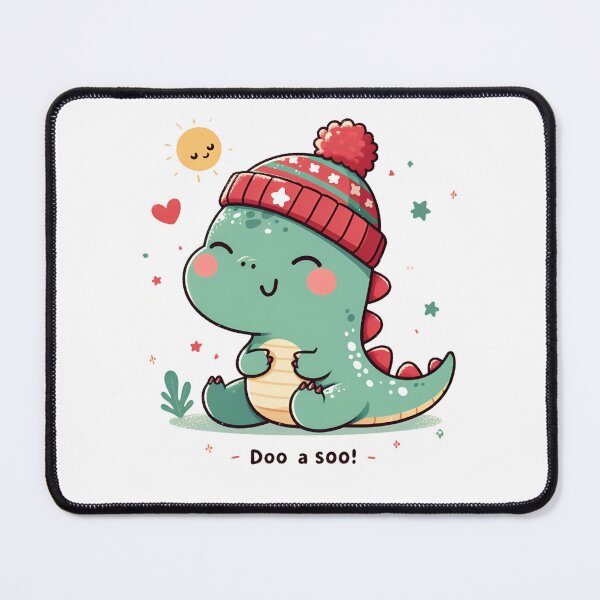 Item preview, Jurassic Chic: Cozy T-Rex in a Red Hat Tee designed and sold by JAMESAMORN.