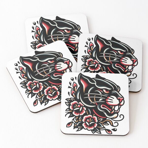 Artikelvorschau, Vintage Black Panther Flash Tattoo Kunstdesign entworfen und verkauft von BrianSaysDesign.