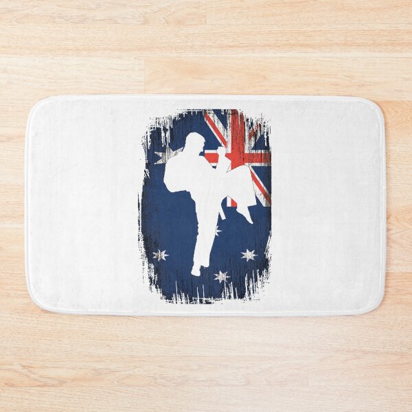 Item preview, Australian Flag with Karate Man designed and sold by TimeBender.
