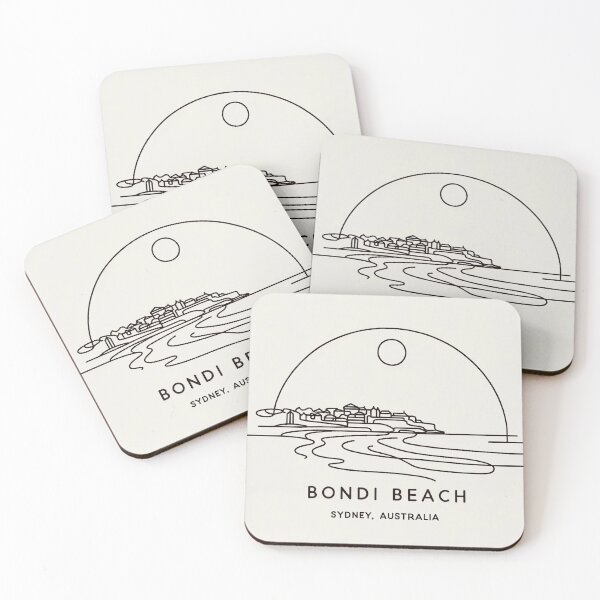 Item preview, Bondi Beach, Sydney. Single Line Drawing designed and sold by ArtfulMiller.