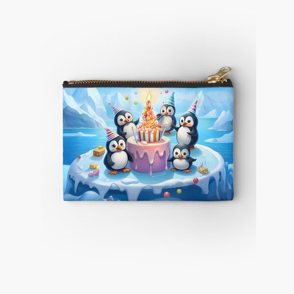Artikelvorschau, Pinguin-Party auf einem Eisberg-Cartoon entworfen und verkauft von CuddlesCartoons.
