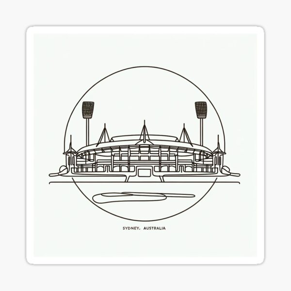 Item preview, Sydney Cricket Ground Single Line Drawing designed and sold by ArtfulMiller.