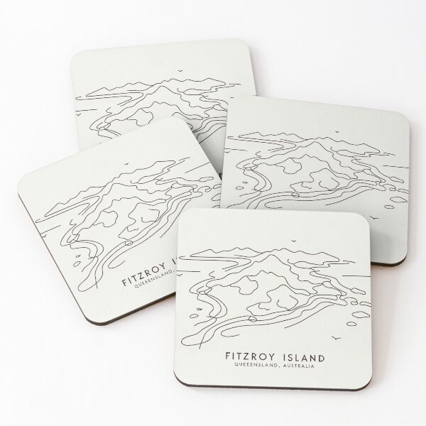 Item preview, Fitzroy Island, Queensland, Australia. Single Line Drawing designed and sold by ArtfulMiller.