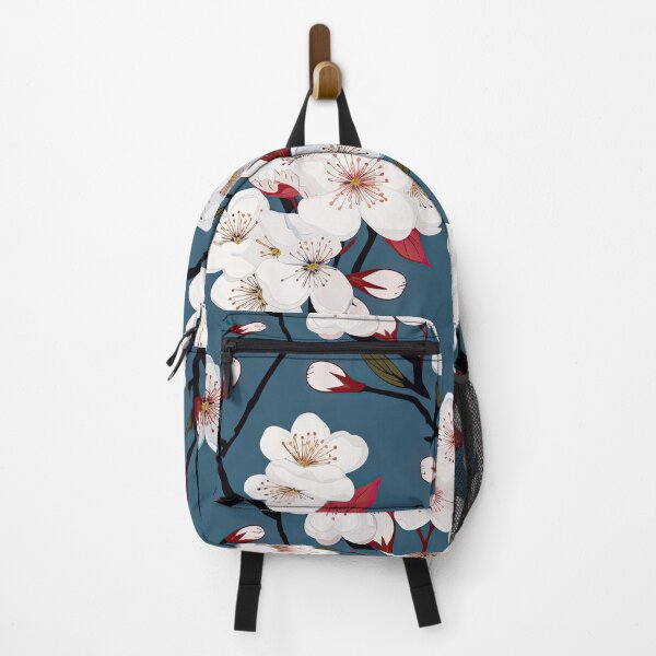 Item preview, Retro sakura blossom on blue designed and sold by obstinator.