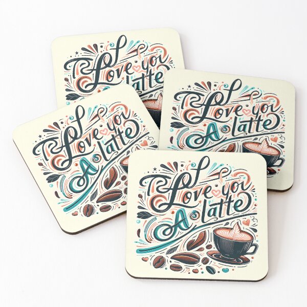 Item preview, I love you a latte, typography designed and sold by maxmaj.