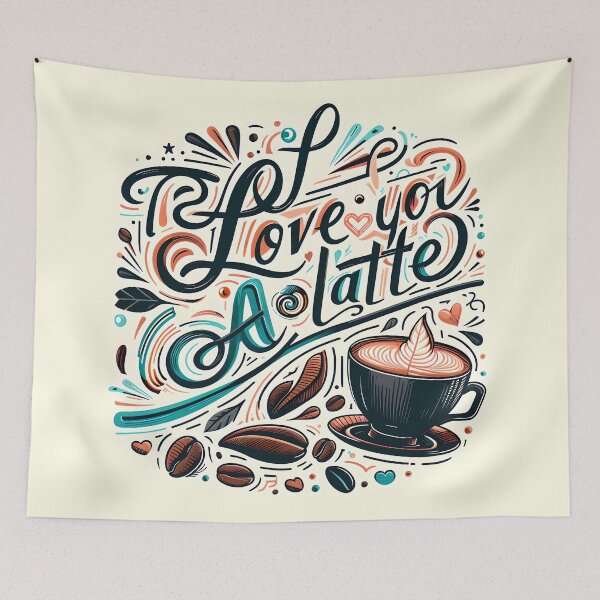Item preview, I love you a latte, typography designed and sold by maxmaj.
