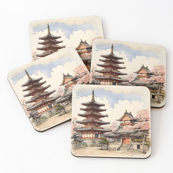 Item preview, Heavenly Temple - Japanese Temple designed and sold by Sakashi-Canvas.