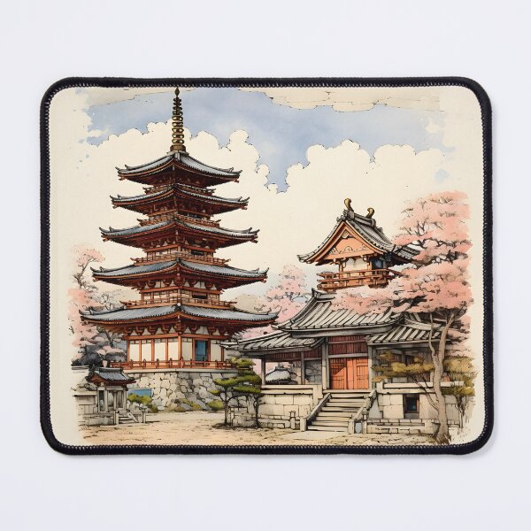 Item preview, Heavenly Temple - Japanese Temple designed and sold by Sakashi-Canvas.