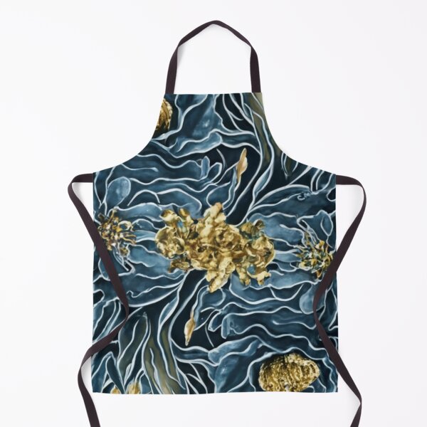 Item preview, seamless background 3d realistic watercolor illustration of gold and blue flowers, shiny and shiny, vibrant, vibrant, logo, picture, graphic, illustration designed and sold by gulka8.
