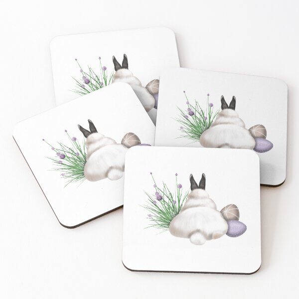 Item preview, White Easter Bunny with Colorful Easter Eggs designed and sold by LionessLove.