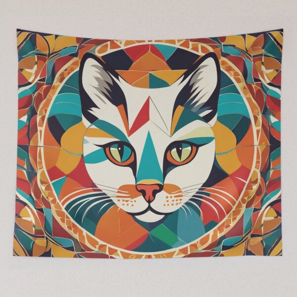 Item preview, A colorful world of cat with calligraphy designed and sold by JangmiHorang.