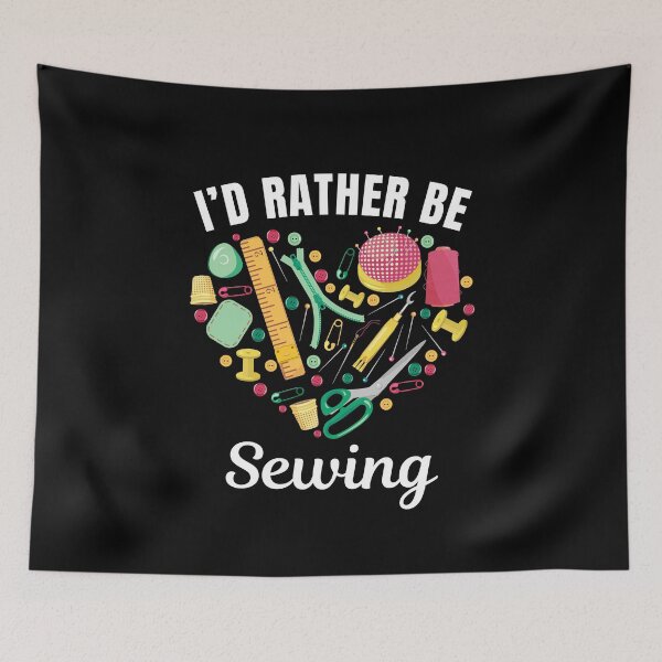 Item preview, I'd rather be sewing, knitting hobby lovers designed and sold by NBSStore.