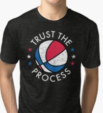 Trust The Process Philadelphia Basketball Retro Graphic Tri-blend T-Shirt