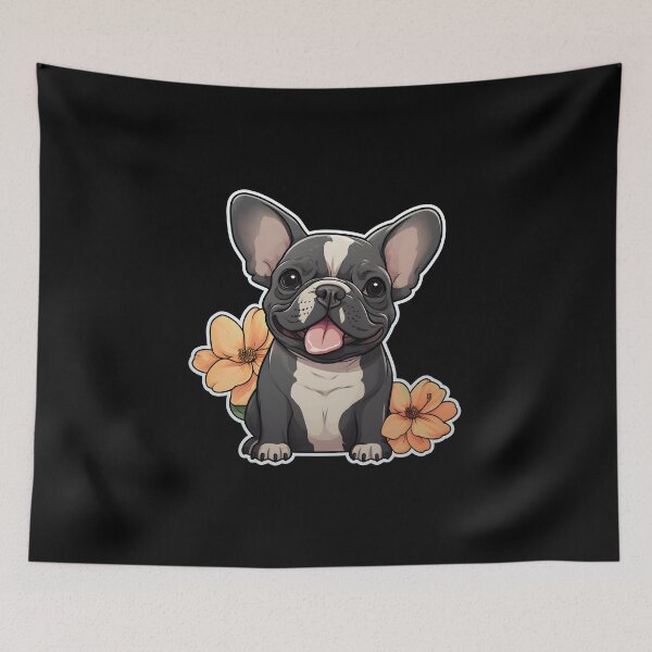 Item preview, French Bulldog in Flowers designed and sold by CUTEDOGGIEZ.